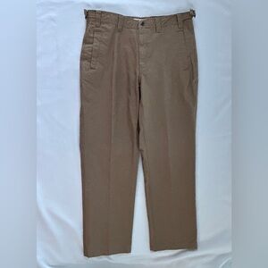 Orvis Pants Mens 36 Khaki Flat Front Adjustable Waist Chinos 100% Cotton OR2H61